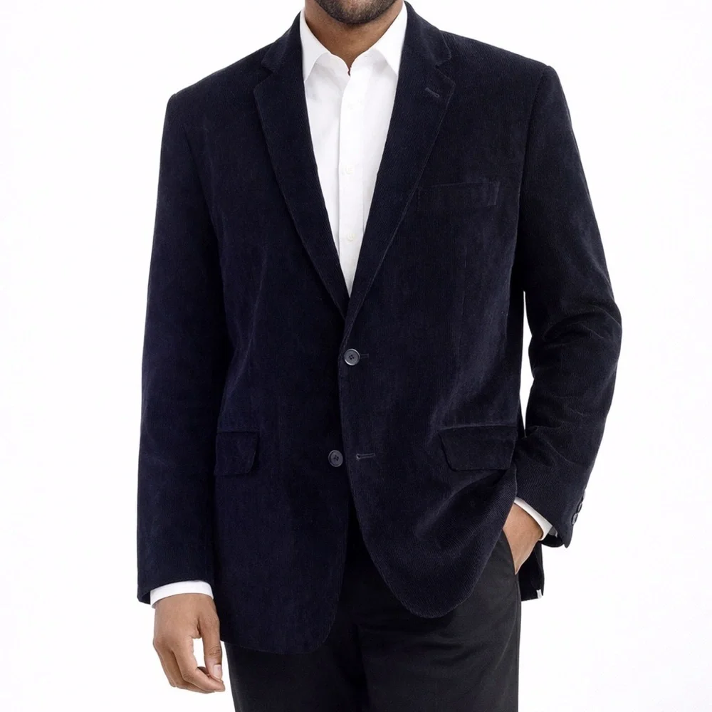 Vintage Corduroy Antonio Bove' Men's Classic Black Blazer Fall Workwear Holiday